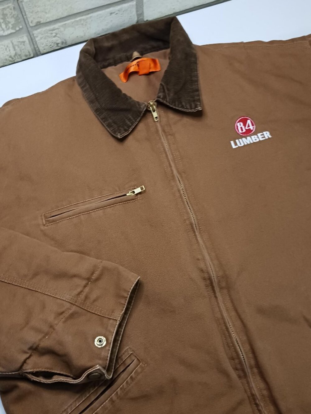 Corner Stone 84 Lumber Mens 2XL Winter Coat Collared Brown Work Jacket